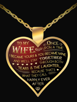 Meaningful Quote For Wife Valentine Gift Gold Heart Necklace