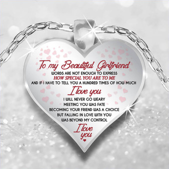 Meaningful Quote Valentine Gift For Beautiful Girlfriend Heart Necklace