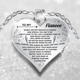 Meaningful Quote Valentine Gift For Fiancee Heart Necklace