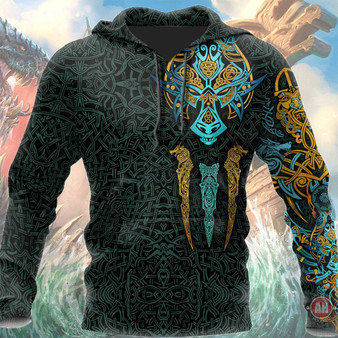 Viking Fenrir Tattooed Full Printed Gift 3D Hoodie