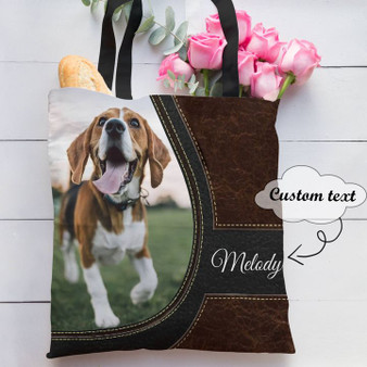 Personalized Customized Love Beagle Dog 3D Printed Leather Pattern Tote Bag