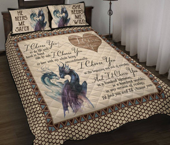 Dragon Couple Meaningful Quote 3D Printed Valentine Gift Bedding Set