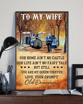 Love Drum From Old Drummer To Wife Meaningful Quote Vintage Valentine Gift Poster
