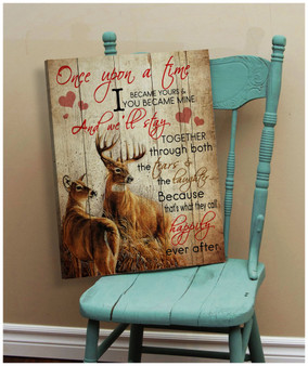 Couple Deer Stay Together Meaningful Quote Valentine Gift Poster