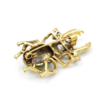 Shiny Rhinestone Stag Beetle Brooch