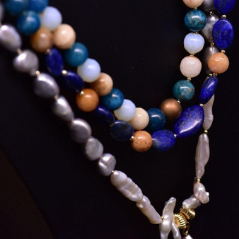 Multilayered Natural Stone Necklace