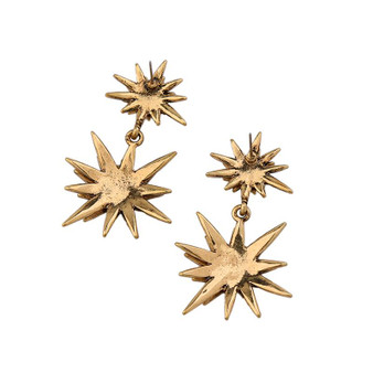 Starburst Dangle Earrings With Rhinestones