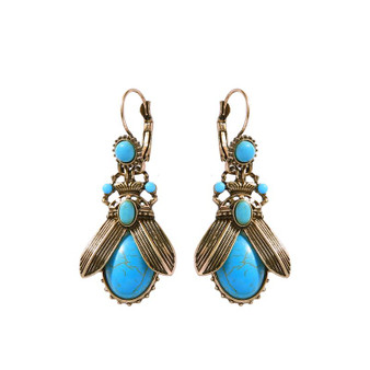 MOTHIES Insect Earrings With Turquoise Stones