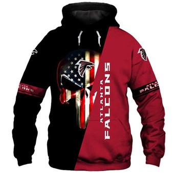 Atlanta Falcons 3D Skull Hoodie