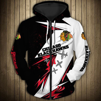 Chicago Blackhawks Graffiti Casual Zipper Hoodie