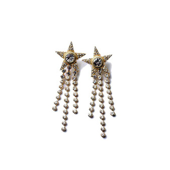 Rhinestone Star Dangle Earrings