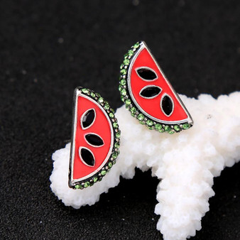 Enamel Watermelon Stud Earrings