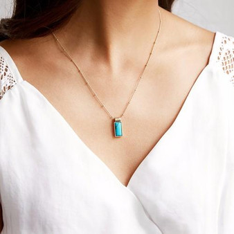 Bohemian Layered Stone Pendant Necklace Set