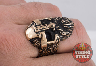 Viking Helmet Ring - Odin, Bronze