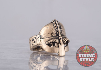 Viking Helmet Ring - Bronze