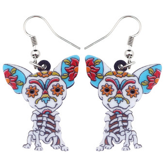 FREE OFFER Halloween Floral Skeleton Dog Earrings