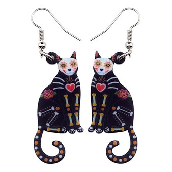 FREE OFFER Floral Sitting Kitten Cat Halloween Earrings