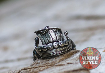 Viking Ship Ring II - Drakkar, 925 Silver