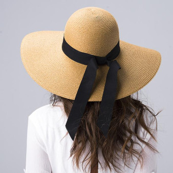 INNOVATO Women's Foldable Floppy Large Brim Straw Sun Hat