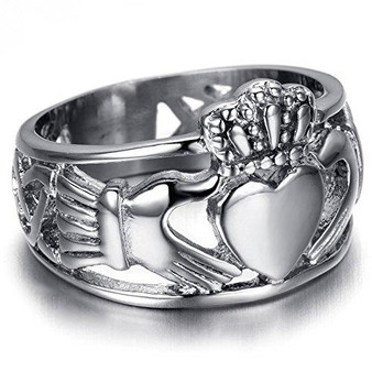 Men Stainless Steel Claddagh Ring