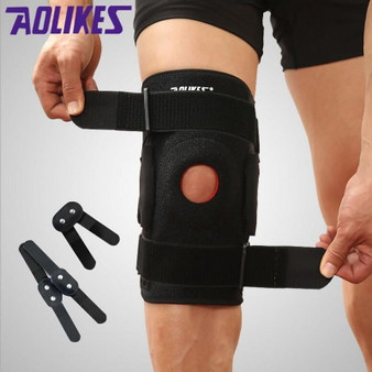 Knee Brace Polycentric Hinges Professional Sports Safety Knee Support Black Knee Pad Guard Protector Strap