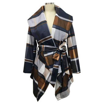 Women Lapel Lie Coat  Woolen Coat Autumn Winter Long Sleeve Pocket Jacket  Office Coats