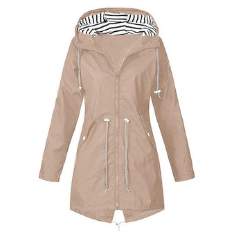 Jacket female autumn with long zipper hiking climbing cycling jacket female coat outwear plus size
