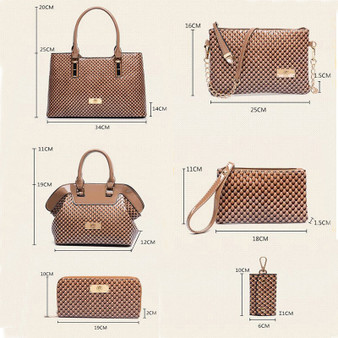 6 Piece Luxury Handbag Set