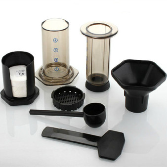 Free shipping portable filter coffee maker / Hao Le Ya coffee pot similar AeroPress machine + 350pcs filter paper +Metal filters