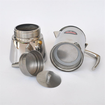 Stainless steel Moka pot 4 cups / filter cartridge aluminum material mocha coffee pot coffee filter coffee pot filtering tools