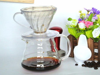 1PC Free Shipping 300ML Espresso Coffee Server + V60 Coffee Dripper Sets