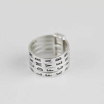 Sterling Silver Words Ring