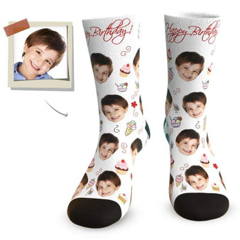 Custom Birthday Ice-cream Face Socks - Best Personalized Birthday Gifts