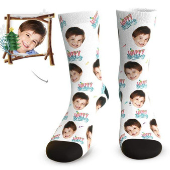 Custom Birthday Cute Face Socks - Best Personalized Birthday Gifts