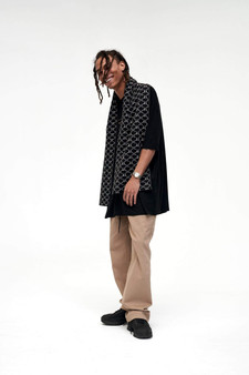 Knitted Scarf Monogram - Black/Brown Beige