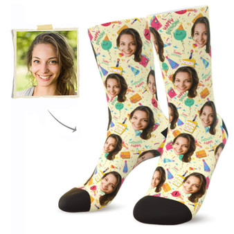 Custom Happy Birthday Face Socks - Personalized Birthday Gifts