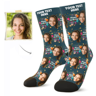 Custom Happy Birthday Face Socks - Best Personalized Birthday Gifts