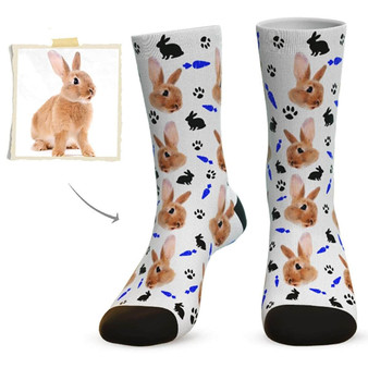 Custom Rabbit Face Socks - Gifts For Rabbit Lovers