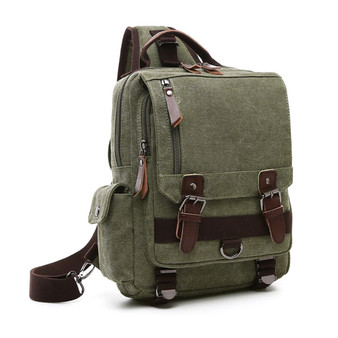 Retro Messenger Bag Canvas Shoulder Backpack Travel Rucksack Sling Bag