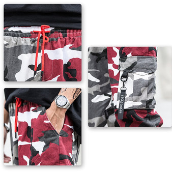 Men's Camo Streetwear Hip Hop Harem Joggers Multi-pockets Military Overalls Cargo Pants
