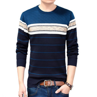 Men Fashion Casual Fitness Bodybuilding Striped Long Sleeve T-shirt