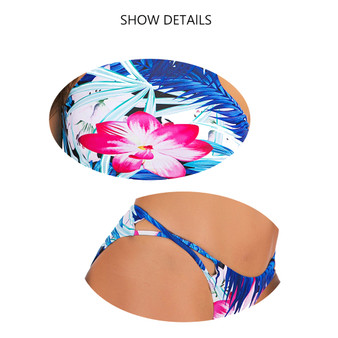 Women Flowers Print Conservative Two Pieces Swimsuit Bikini Set