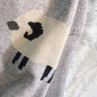 Women Animals Print Round Neck Leisure Knit Sweater
