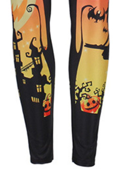 Women's Fashion Halloween Ghost Printed Skinny Leggings