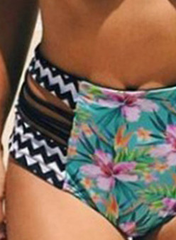 Women's Fashion Triangle Top High Waist Printed Bikini Swimwear