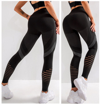 CHRLEISURE Women High Waist Push Up Leggings Hollow Fitness Leggins Workout Legging For Women Casual Jeggings 4Color