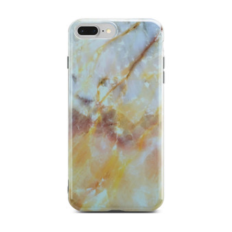 Yellow and White Glossy Marble Case for iPhone 8 Plus / 7 Plus