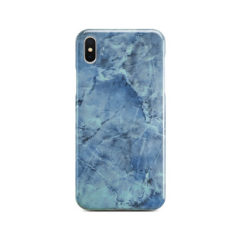 Blue Glossy Marble Case for iPhone X