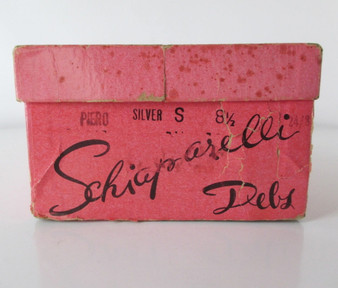Vintage 50's Silver Schiaparelli Strappy Heels Shoes & Original Box 8.5