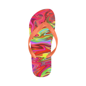 Neon Graffiti Flip Flops for Men/Women (Model 040)